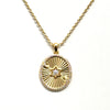 Star of David Cz Elongated Disc Necklace