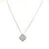 Pretty CZ Clover Necklace