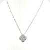 Pretty CZ Clover Necklace