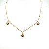 Three Clover With CZ Drop Necklace