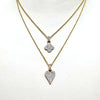 CZ Pave Heart Or Clover Charm Necklace
