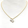 Gold Necklace With Pave Clover Charms