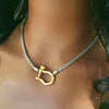 Two-Tone Horse Bit Carabiner Lock Necklace