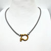 Two-Tone Horse Bit Carabiner Lock Necklace