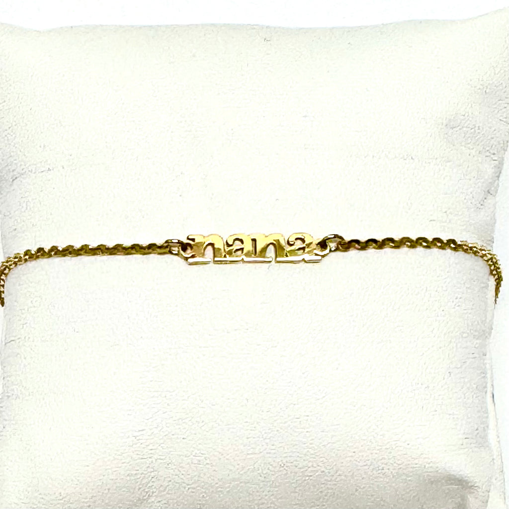 Nana Lower Case Block Letter Name Bracelet