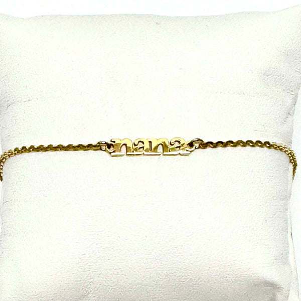 Nana Lower Case Block Letter Name Bracelet