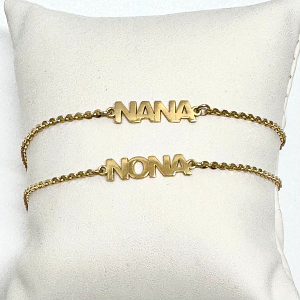 NONA, NANA Or BUBBE Block Letter Name Bracelet