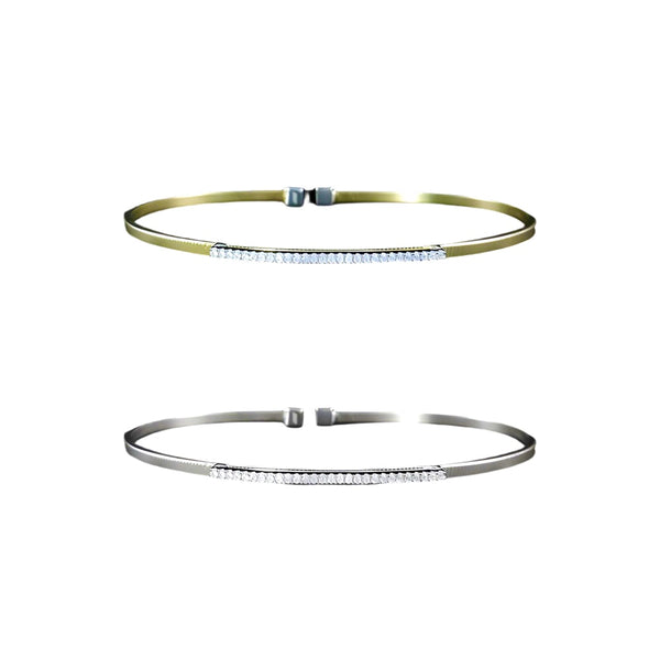 Gold-Filled Flexible CZ Bar Bracelet