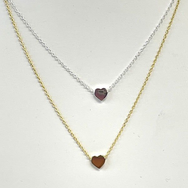 Heart Slide Necklace On Delicate chain