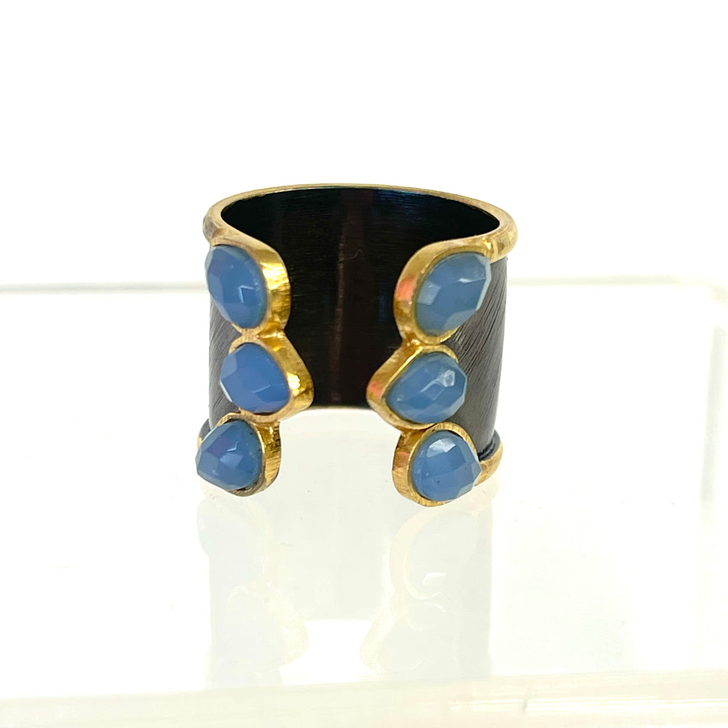 Open Cuff Gunmetal/Gold Plated Ring