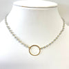 Jill Beaded Gold Circle Necklace