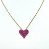 Pink Pave CZ Heart Necklace