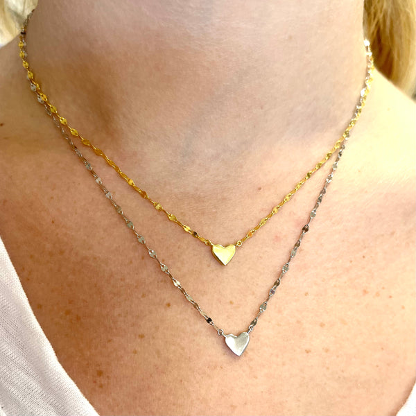 Faceted Chain With Heart Necklace