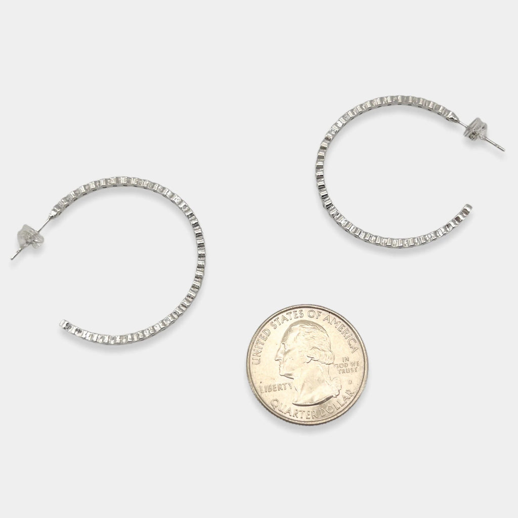 Inside Out Bezel Set CZ Hoops