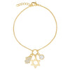 Star of David and Hamsa CZ Charm Bracelet