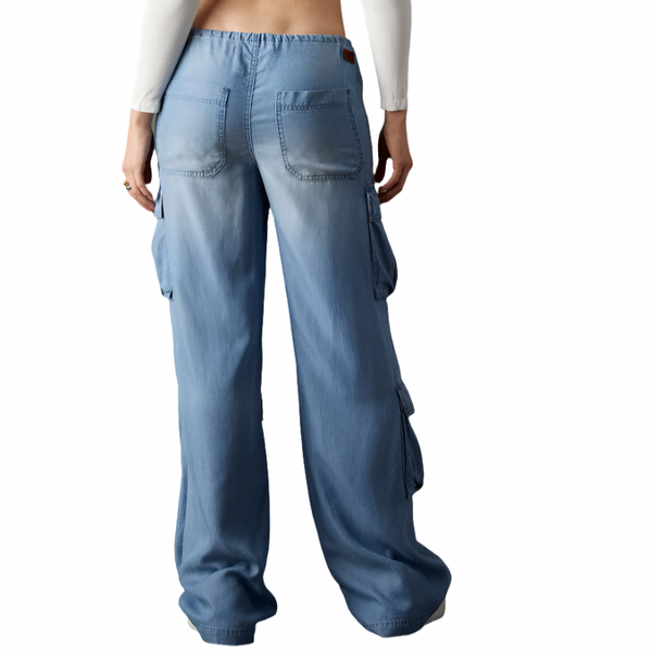 Wide Leg Cargo Denim Pants