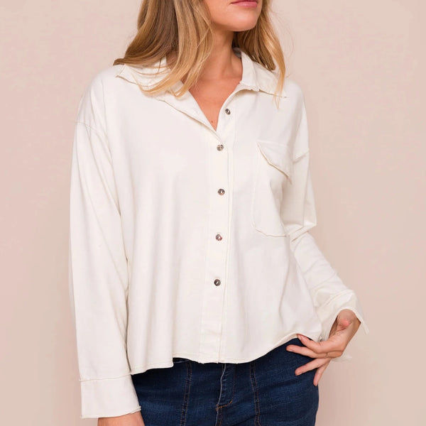 Jayne Jersey Button Shirt