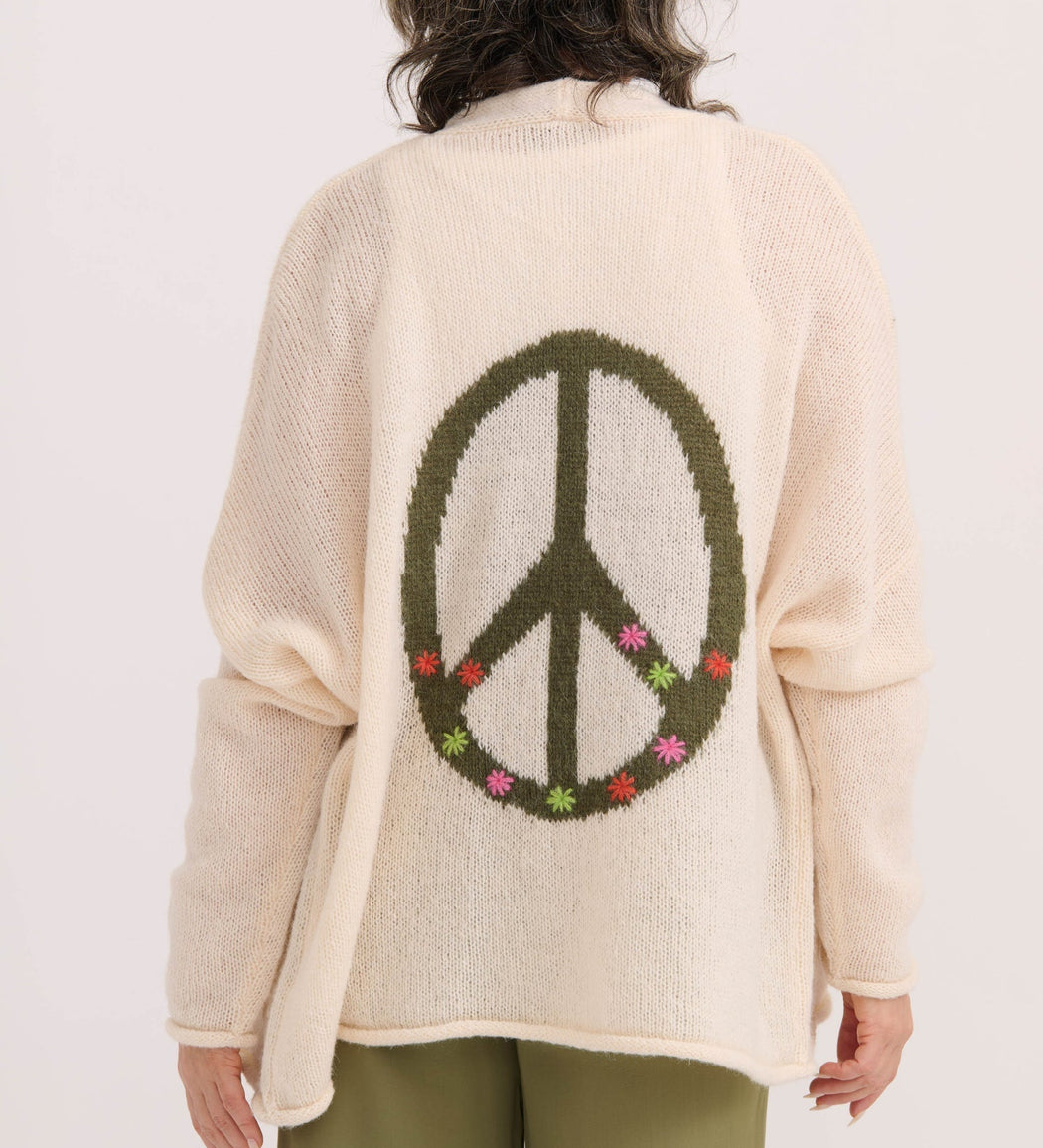 Y☆PEACE Peace Sign Cardigan By Zaket & Plover – Accessorize Me