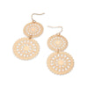 Metal Double Wheel Drop Filigree Earrings