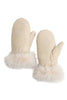 Nylon Satin Finish Fur Puffer Mittens