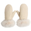 Nylon Satin Finish Fur Puffer Mittens