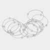Set of 10 Piano Wire and 8mm Beaded Ball Stretch Bracelets