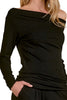 Elan Long Sleeve Black Top