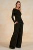 Elan Long Sleeve Black Top