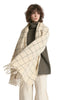 Large Windowpane Soft Fringe Scarf