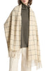 Large Windowpane Soft Fringe Scarf