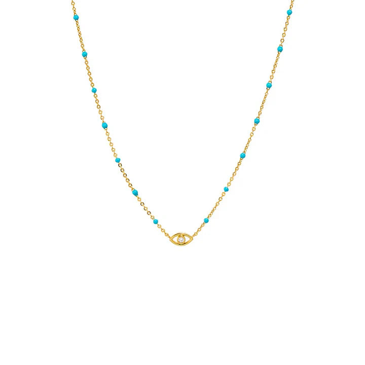 Evil Eye Turquoise Beaded Necklace