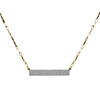 Gold Paperclip Chain Necklace with Long Pave Bar