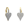 Gold And Clear Pave Heart Earrings