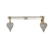 Gold And Clear Pave Heart Earrings