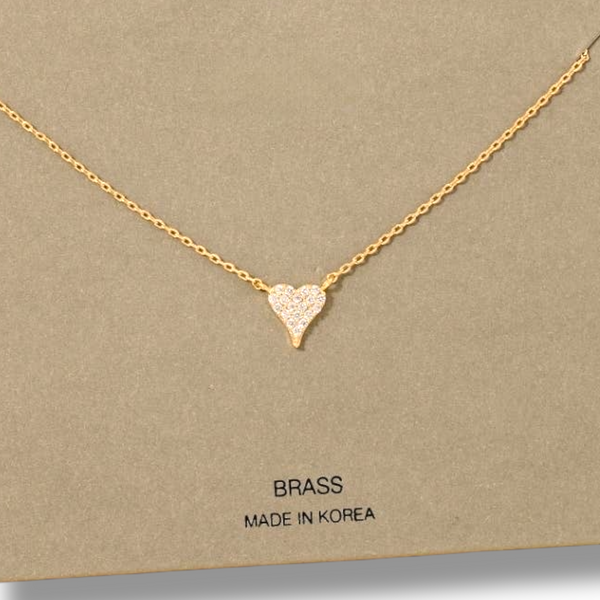 Pave Heart Pendant Necklace