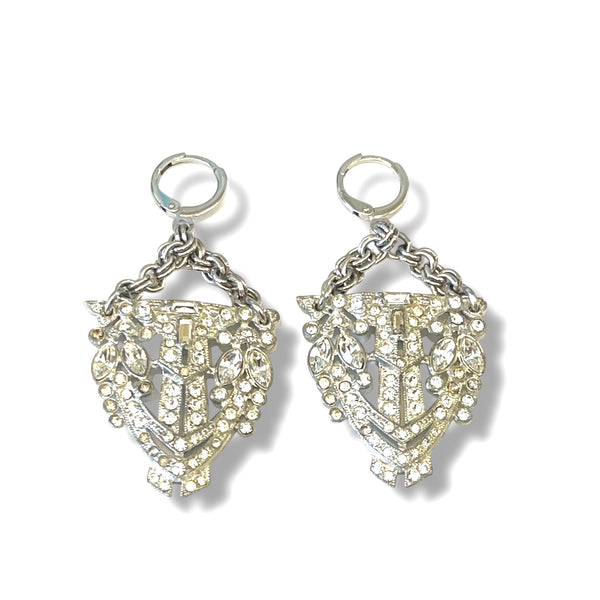Vintage Rhinestone Buckle Earrings