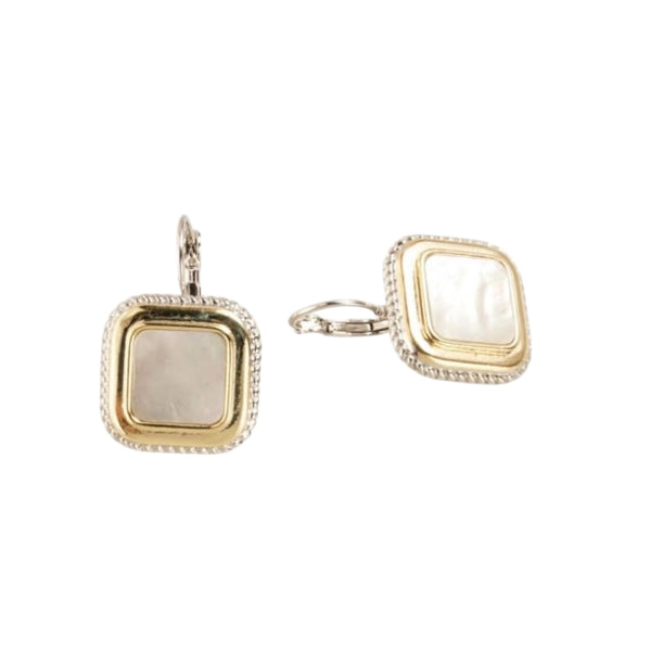 Square Genuine Mother Of Pearl Earrings