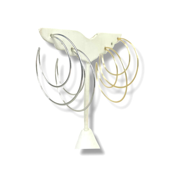 Sterling Crescent Moon Hoops