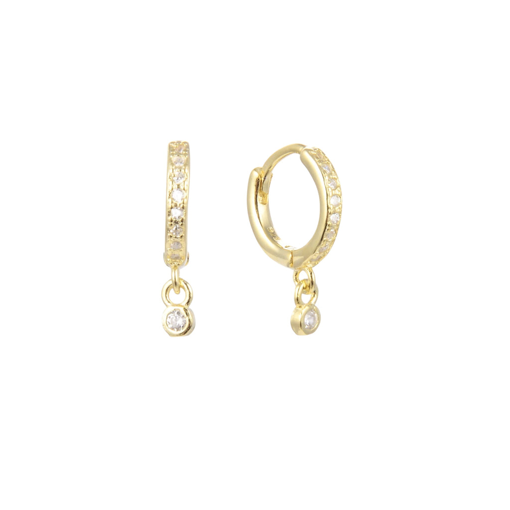 Dainty Cz Drop Huggie