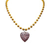 Gold Plate Ball Chain Necklace with Heart Locket
