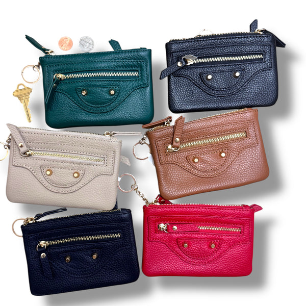 Genuine Leather Zip Wallet