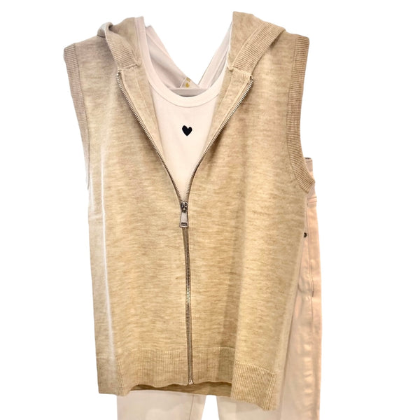 Sleeveless Hoodie Sweater Vest
