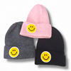 Smiley Patch Unisex Knit Hat