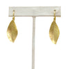 Handmade Brushed Gold Ophelia Leaf Earring from Greece