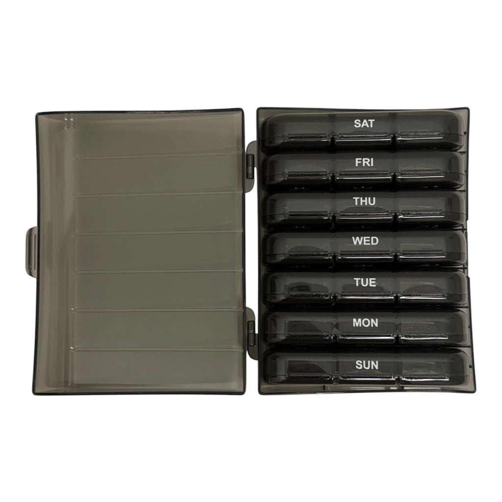Large Weekly Pill Container In Black