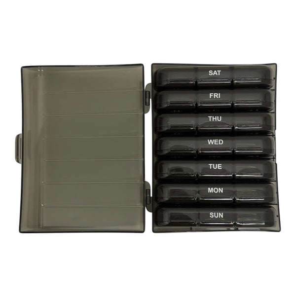 Large Weekly Pill Container In Black