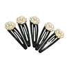 White Flower Barrette with Pearl