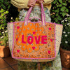 Quilted Bandana Love Tote Bag
