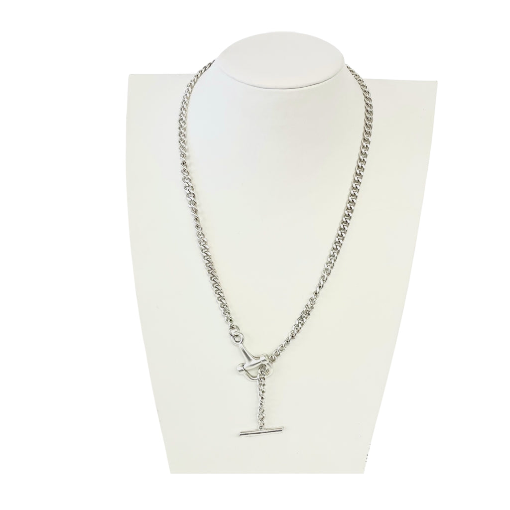 Classic Y Chain Necklace With Horse-Bit Toggle