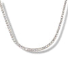 CZ Half Moon Center Silver Tennis Necklace